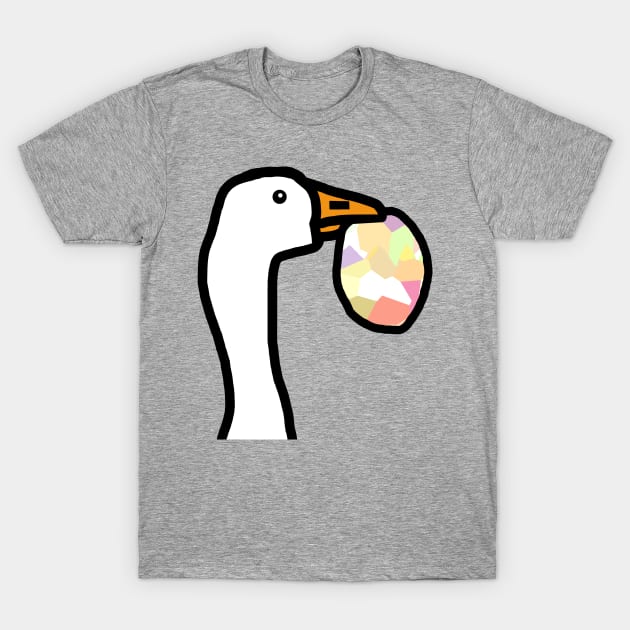 Portrait of a Goose Stealing an Easter Egg T-Shirt by ellenhenryart